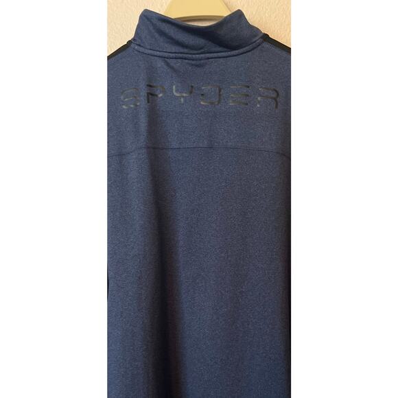 SPYDER ACTIVE MENS 3/4 ZIP LONG SLEEVE PULLOVER JACKET LIGHTWEIGHT NAVY - Picture 8 of 8